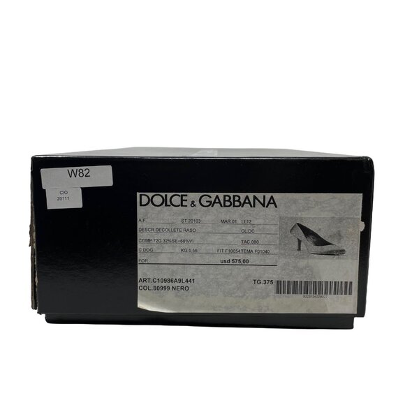 Dolce&Gabbana Black Satin Heel Size 37.5 Decollete Raso in Nero Platform - Picture 9 of 16
